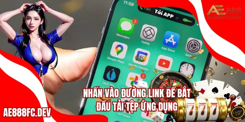 Nhấn vào đường link để bắt đầu tải tệp ứng dụng